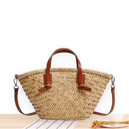 Grand Panier de Plage en Paille pour Femme