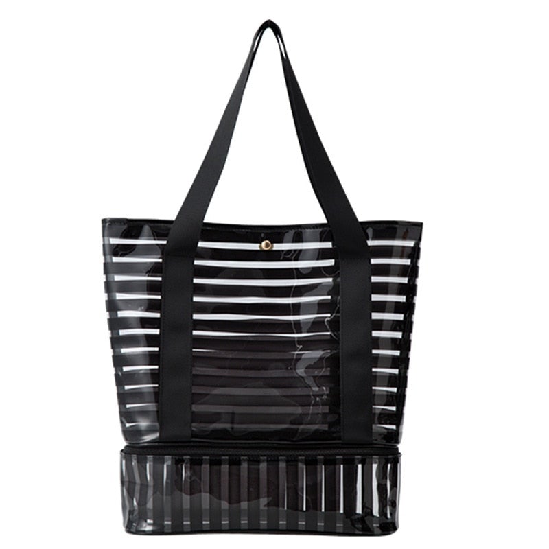 Sac transparent noir sale