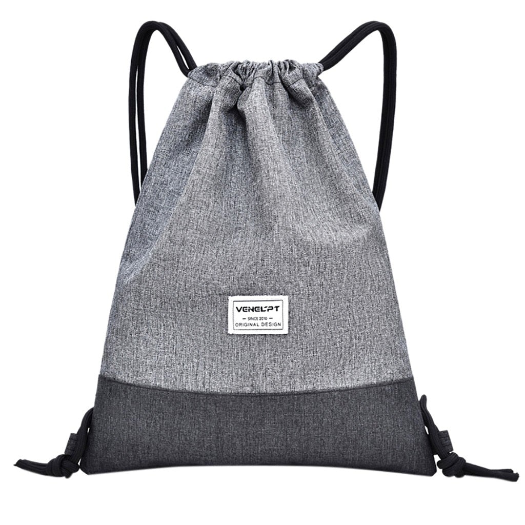 Sac Dos Plage Homme Gris Cordon de Serrage Sac De Plage.Net