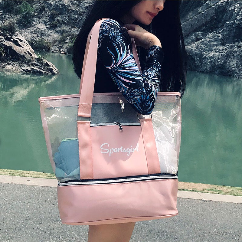 Sac a main shop en plastique transparent