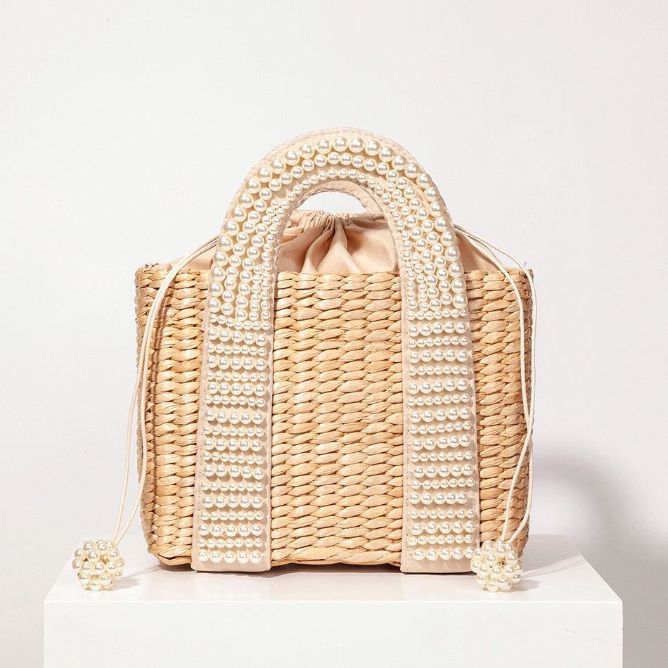 Panier de plage clearance pompon